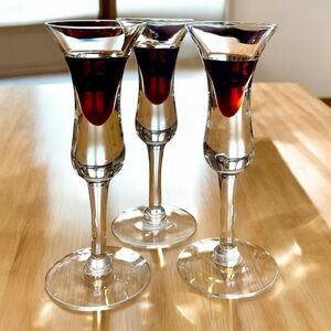 Holmegaard aperitif cordial glasses, set of three, vintage, no flaws, MCM